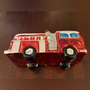 Old World Christmas Fire Truck Blown Glass Ornament 4600514 Holiday Tree Decor